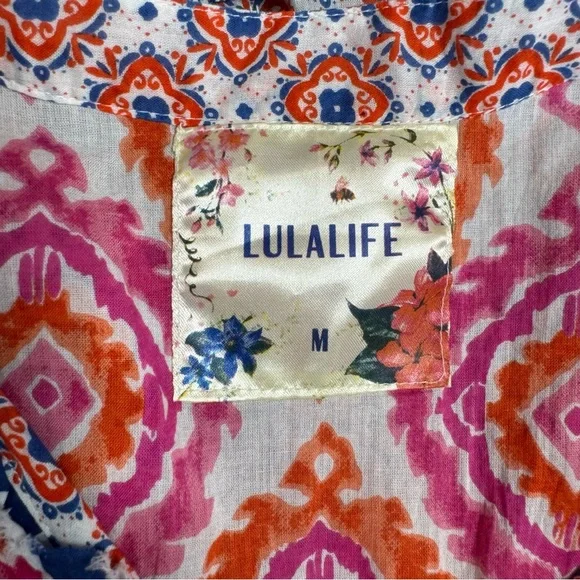 Lula Life Brooklyn Multicolor Tiered Dress Sz M - Picture 13 of 14